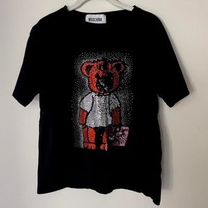 Moschino rhinestone bear t shirt